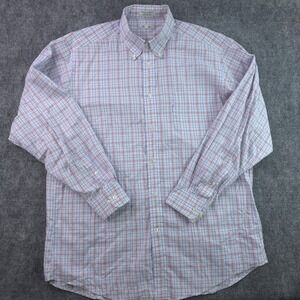 Faconnable Shirt Large 16.5 Long Sleeve Button Down Multicolor Plaid Cotton